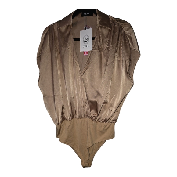 Cider Tops - NWT Cider Women's Elegant Brown Bodysuit